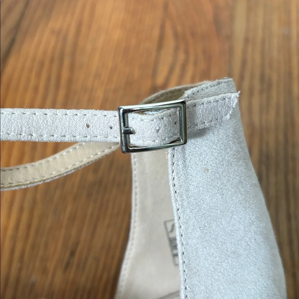 Sugar Machelene dressy block heel sandal rhinestone beige‎ strap size 10